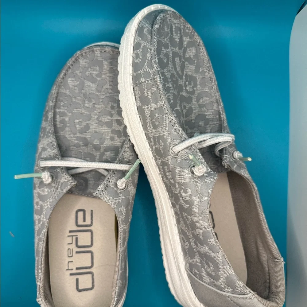 Hey Dude Kids Leopard Print Moccasins - Gray